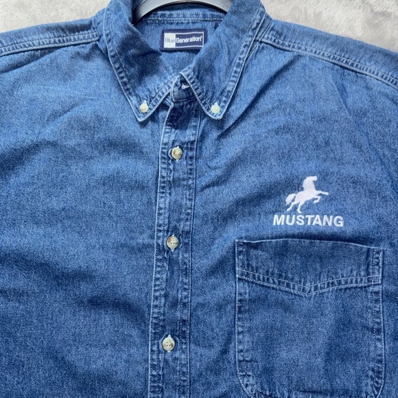 Mustang Men's Classic Denim Shirt - Dark Blue(0038) - Picture 2 of 10